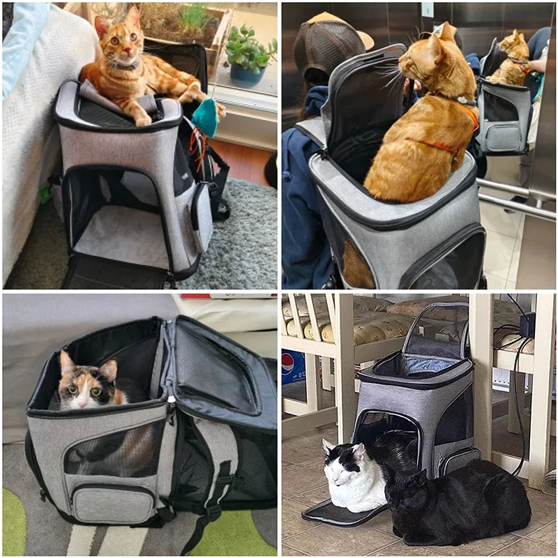 Pet Carrier Backpack – Breathable & Secure Travel Bag for Cats & Small Dogs (Up to 9 kg)