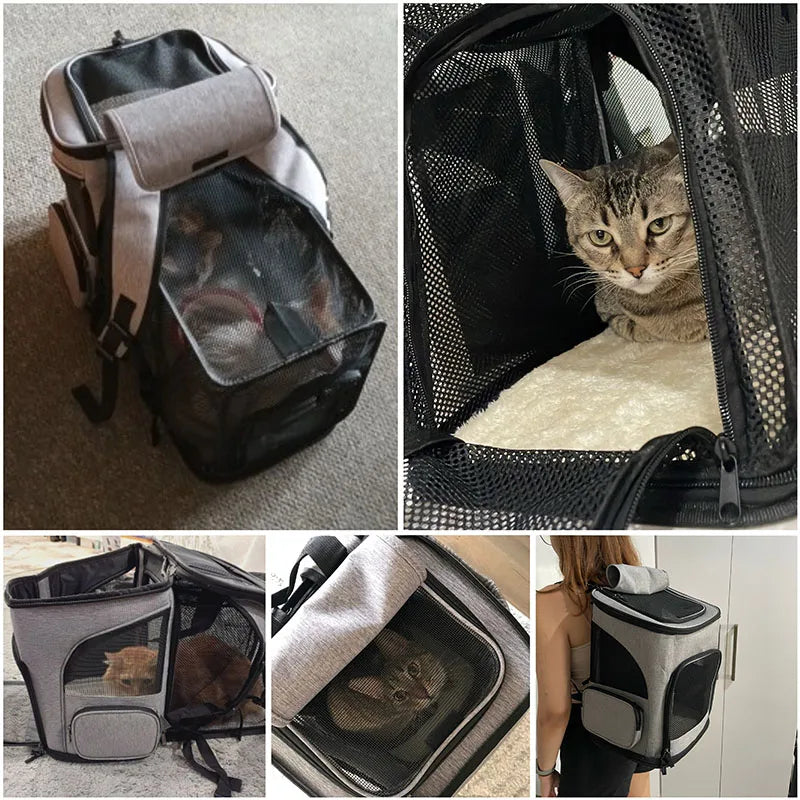 Pet Carrier Backpack – Breathable & Secure Travel Bag for Cats & Small Dogs (Up to 9 kg)
