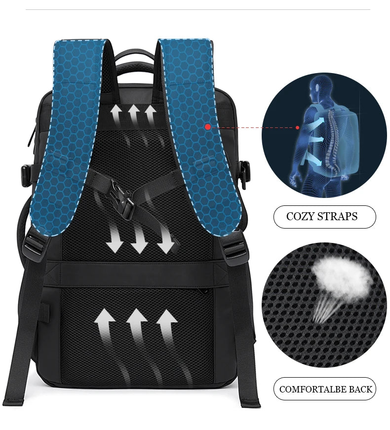 Expandable Business & Travel Backpack – Waterproof, Laptop, Modern Lifestyle