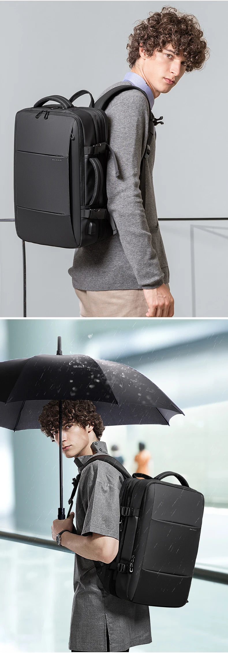 Expandable Business & Travel Backpack – Waterproof, Laptop, Modern Lifestyle
