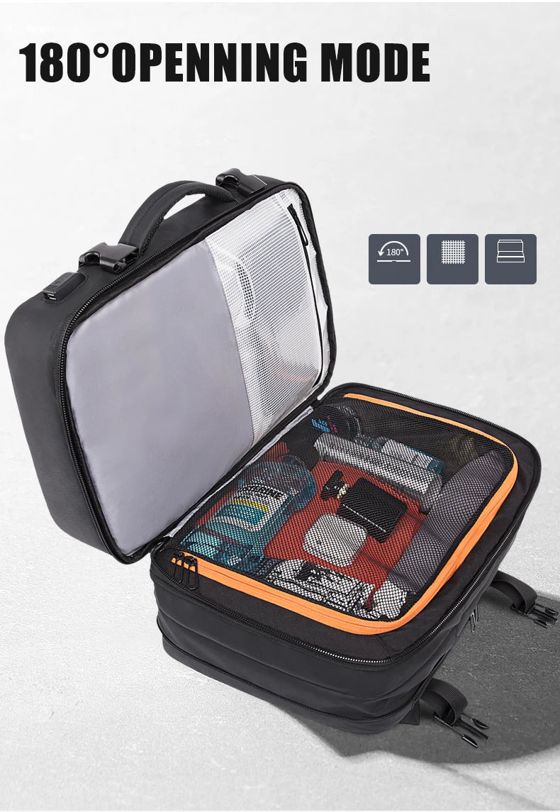 Expandable Business & Travel Backpack – Waterproof, Laptop, Modern Lifestyle