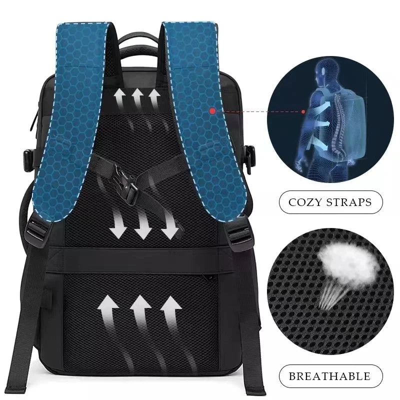 Expandable Business & Travel Backpack – Waterproof, Laptop, Modern Lifestyle