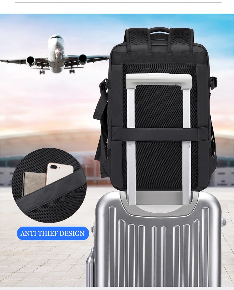 Expandable Business & Travel Backpack – Waterproof, Laptop, Modern Lifestyle