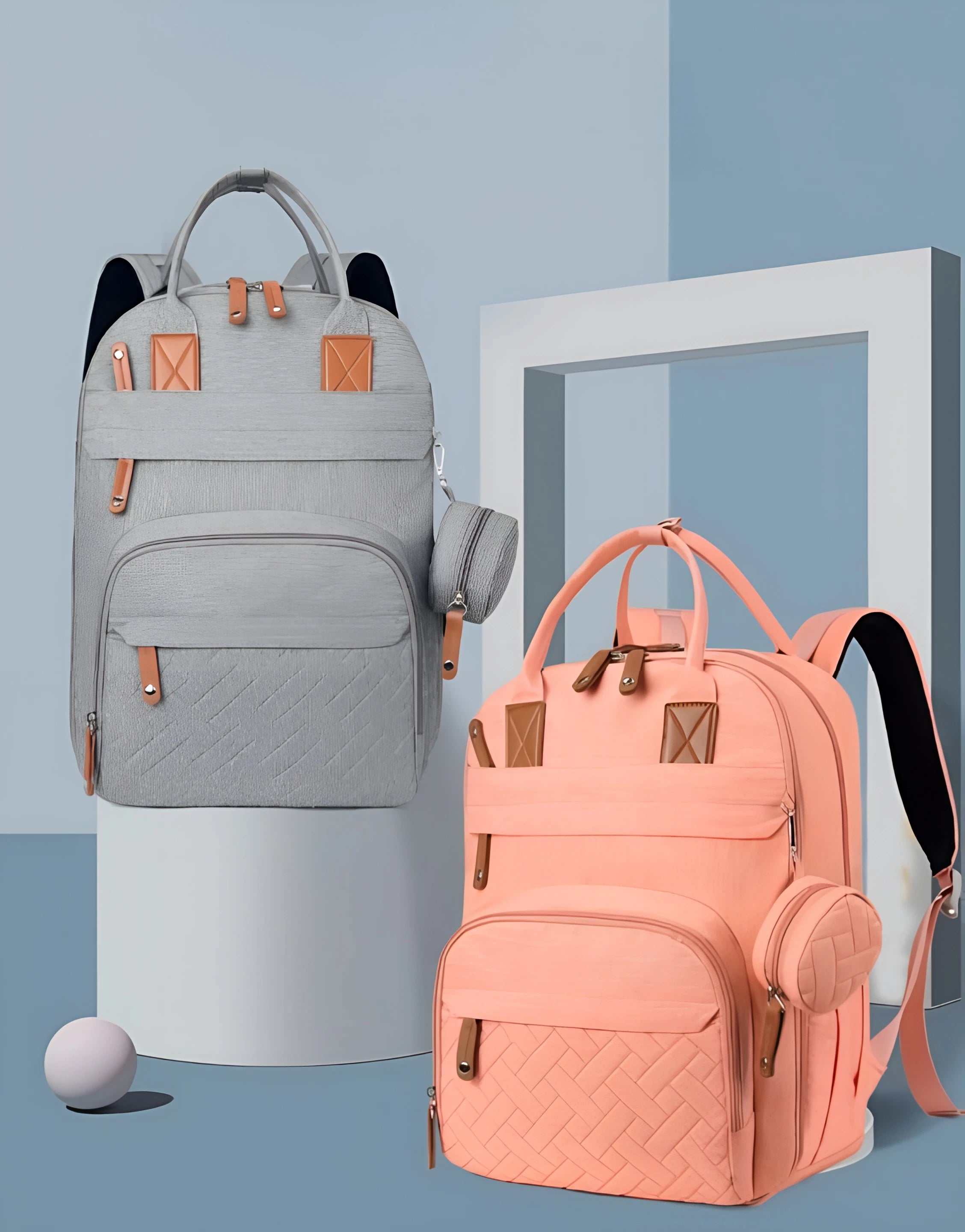 Nappy backpack for modern parents with USB port and changing mat