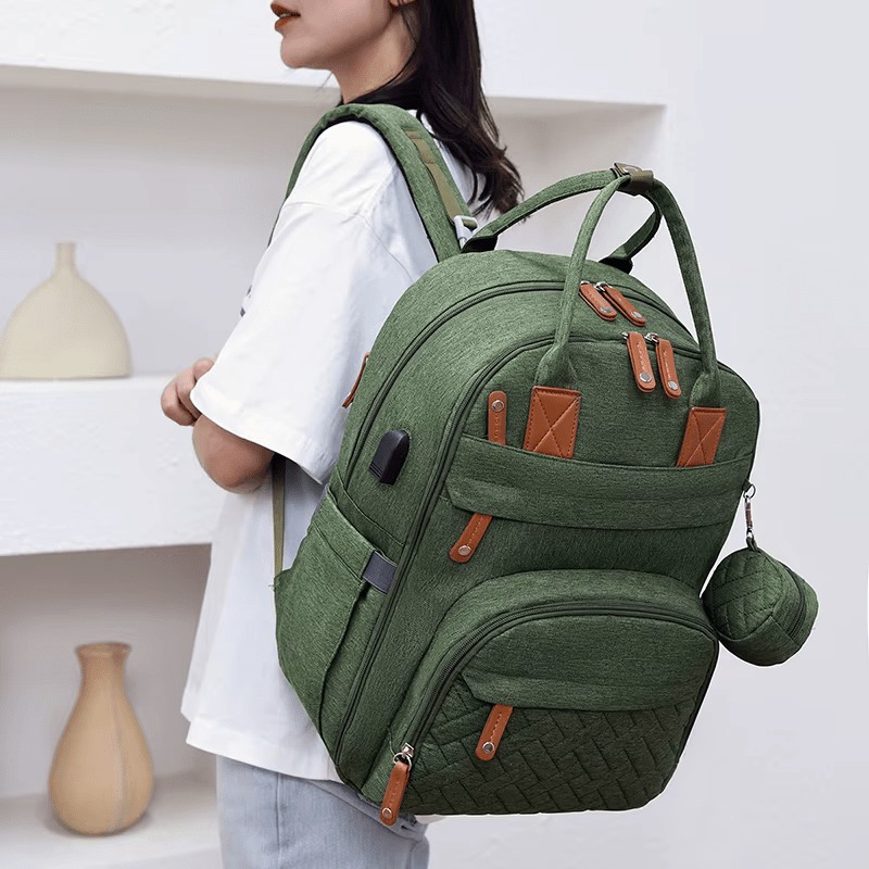🍼 Nappy Backpack – Waterproof Baby Travel Bag with USB Port &amp; Changing Mat - Walk&Cover ™